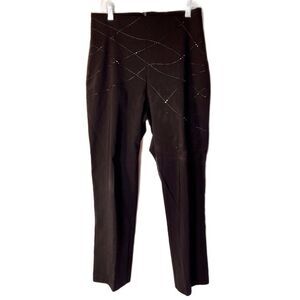 Selia By Esther Amato Black Beaded Pants Size 10